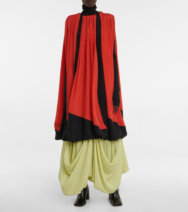 The Row Olwen draped silk midi skirt