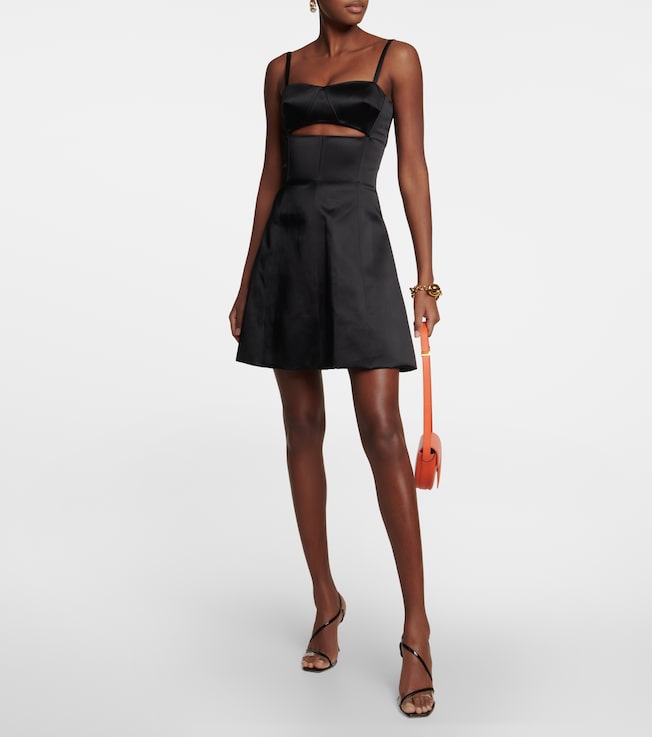 Patou A-line cotton-blend minidress