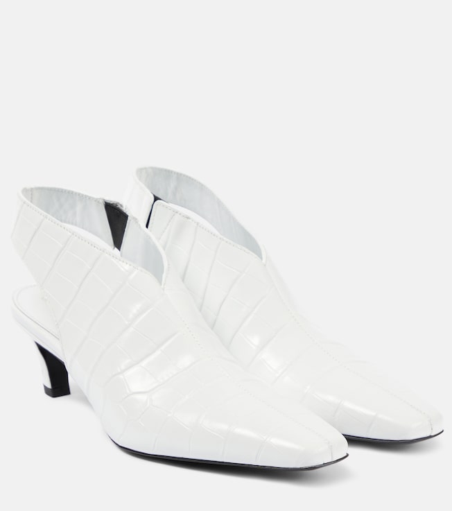 TOTEME The Croco Slim leather slingback pumps