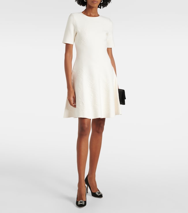 Oscar de la Renta Bridal floral jacquard minidress