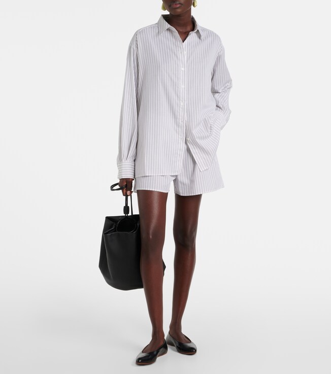 Asceno Cairo striped cotton-blend shorts