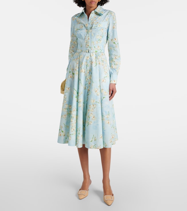 Emilia Wickstead Floral cotton poplin shirt dress