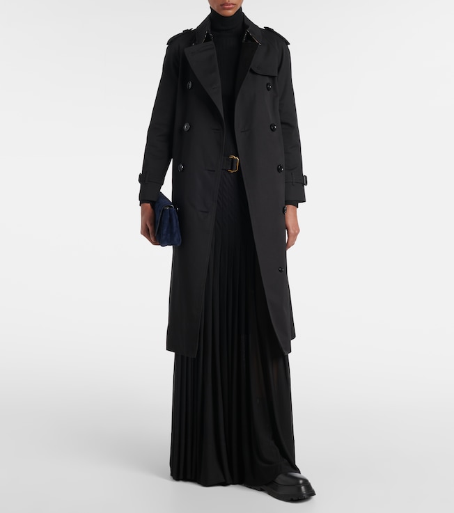 Burberry Pleated cotton-blend maxi skirt