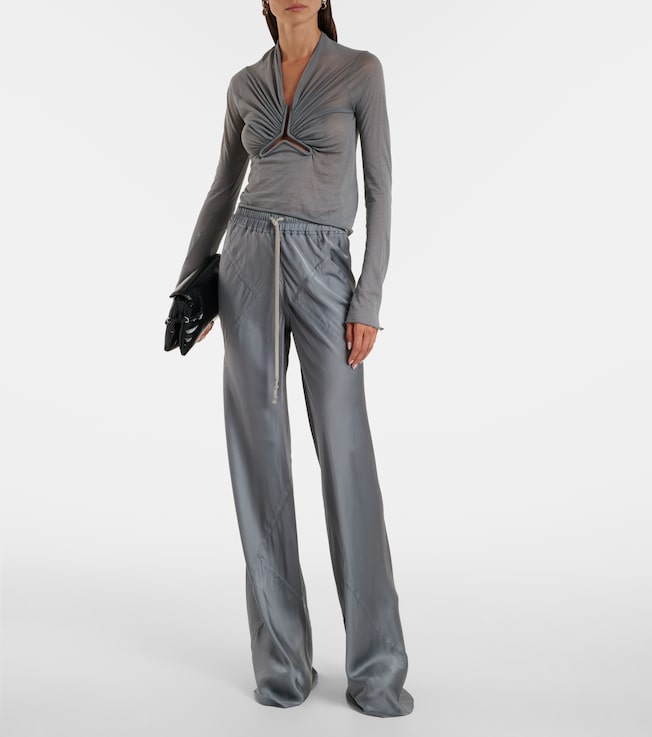 Rick Owens Cutout gathered cotton top