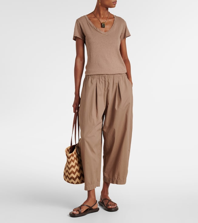 Velvet Sophia cotton poplin wide-leg pants