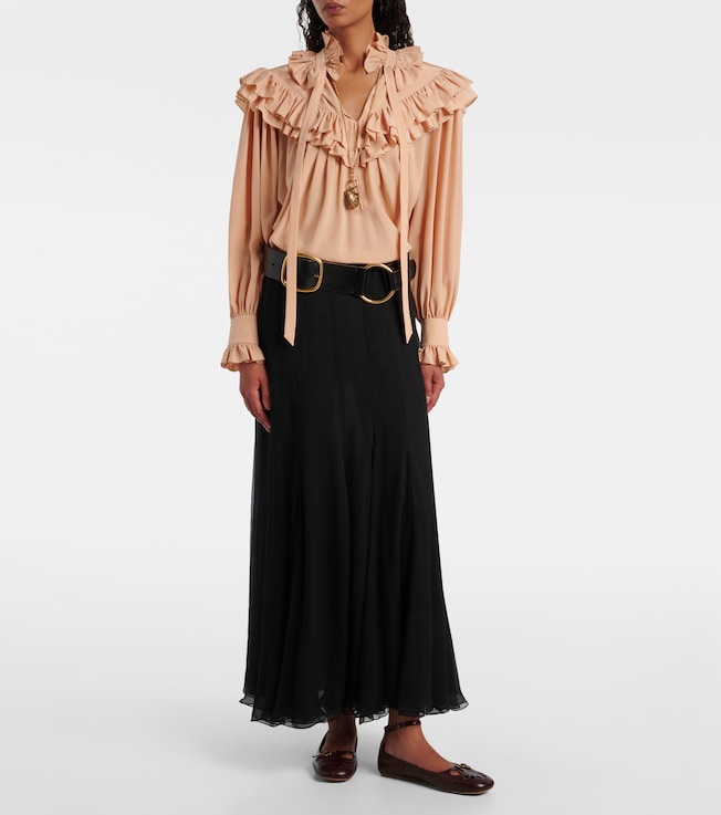 Chloé Ruffled silk crêpe de chine blouse