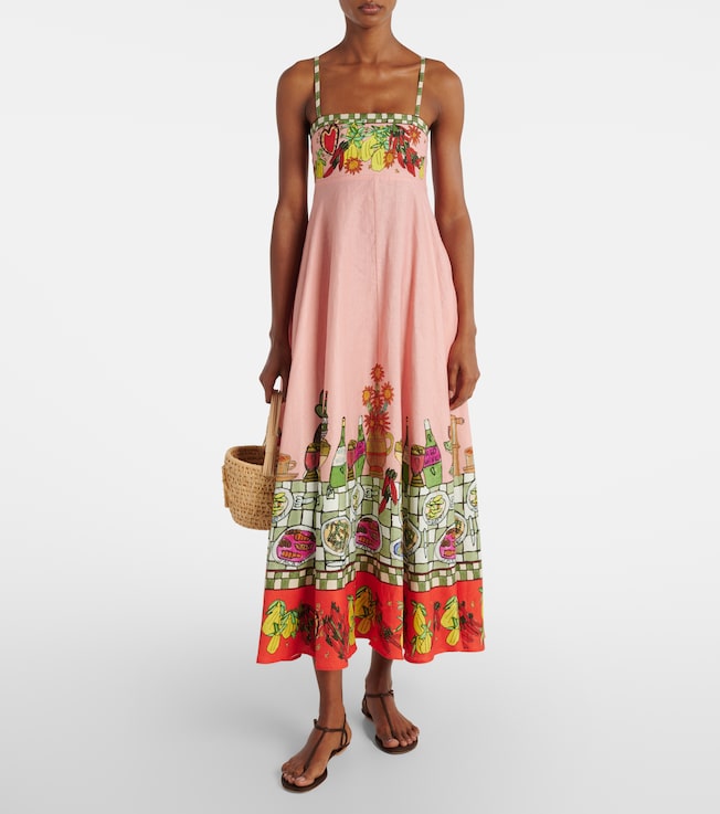 Alémais x Greg Sindel Contessa printed linen maxi dress