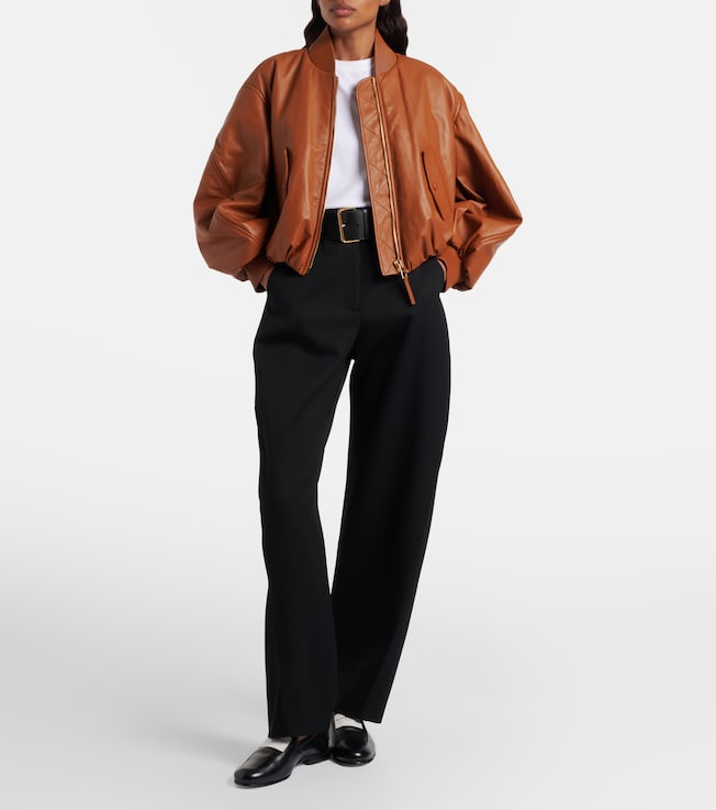Givenchy Cocoon cropped leather bomber jacket