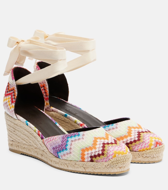 Missoni Eva 60 Zigzag lamé espadrille wedges