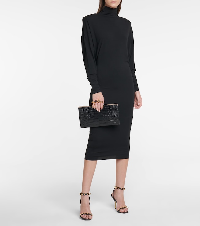 Alexandre Vauthier Turtleneck stretch-jersey midi dress