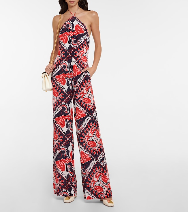 Valentino Printed silk crêpe de chine jumpsuit