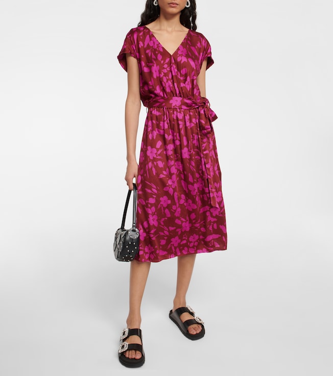 Velvet Floral midi dress