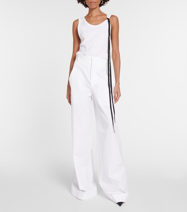 ANN DEMEULEMEESTER Dorothee wide-leg cotton canvas pants