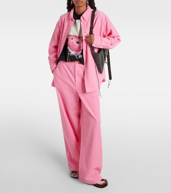 Acne Studios Face cotton corduroy wide-leg pants