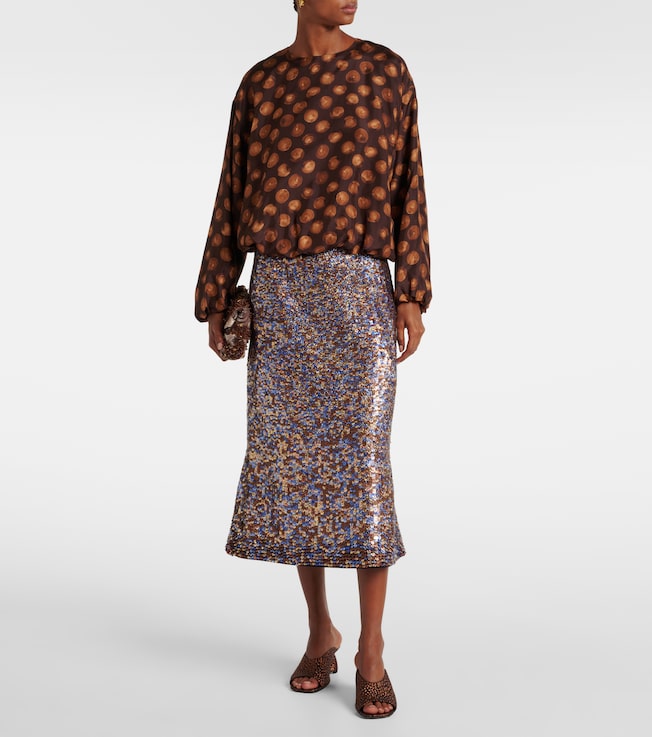 Dries Van Noten Printed satin blouse