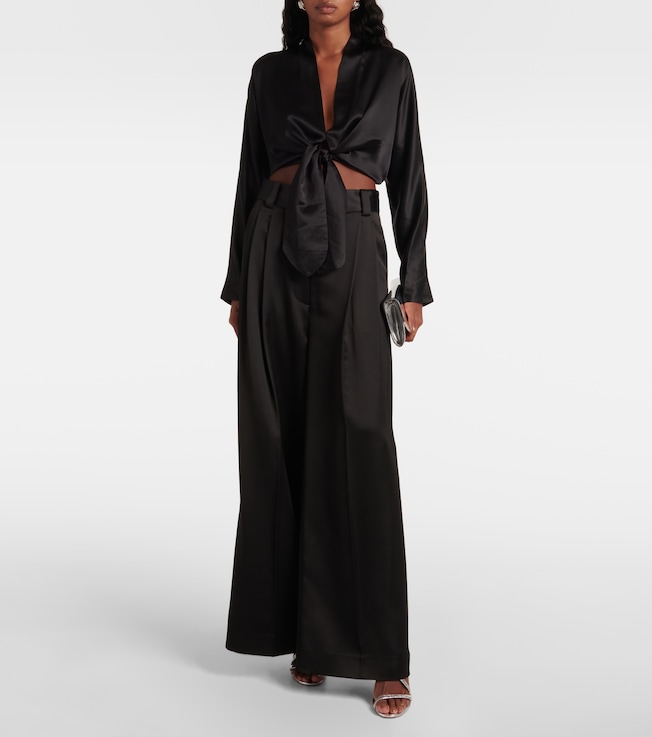 The Sei Tie-front silk blouse