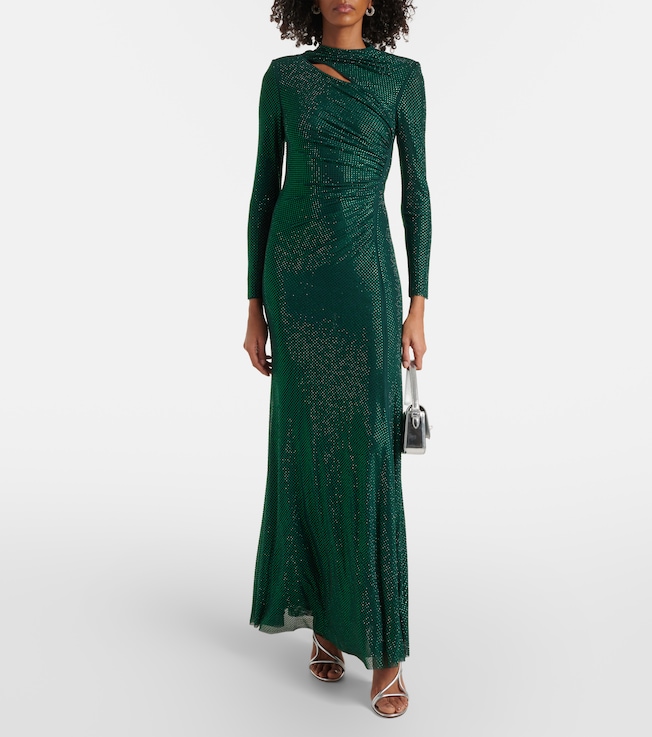 self-portrait Embellished gathered gown