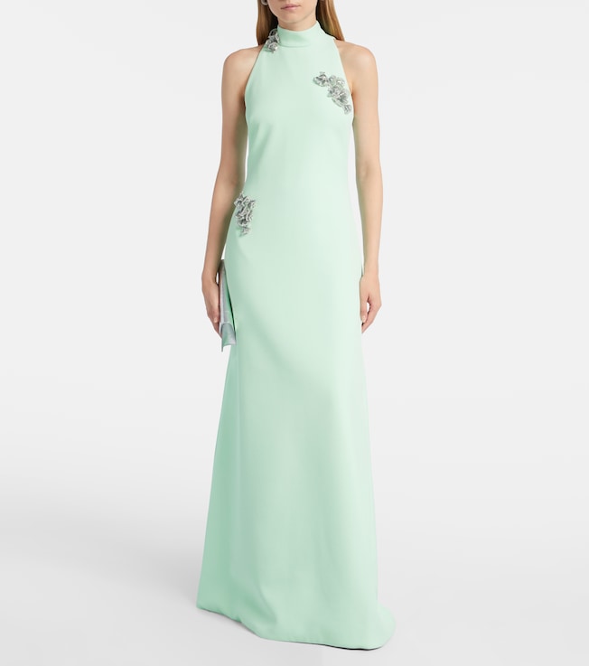 Safiyaa Priscilla embellished crêpe gown