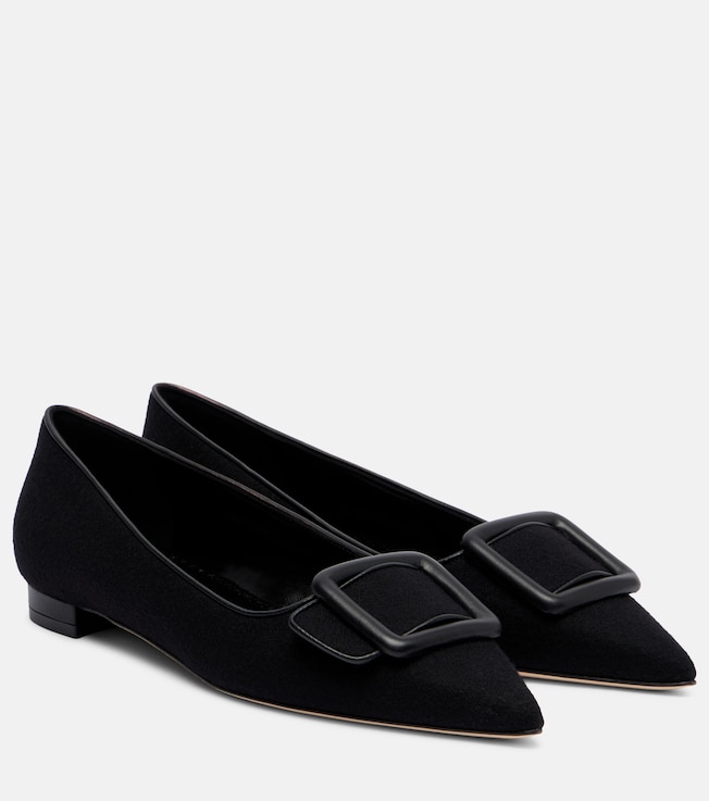 MANOLO BLAHNIK Maysale buckled ballet flats