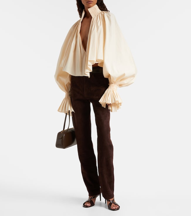 KHAITE Durer cotton-blend blouse