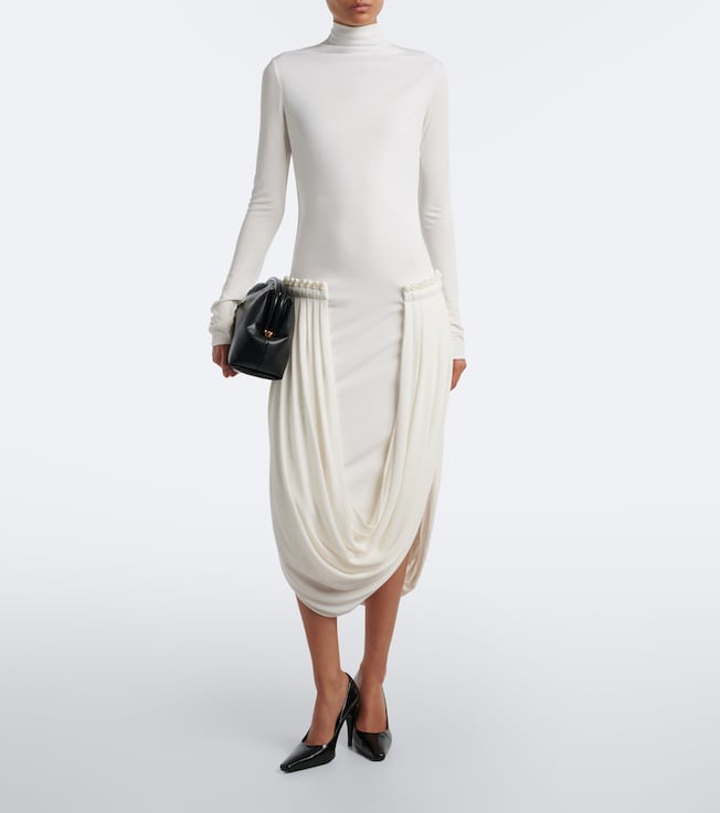 Stella McCartney Draped-detail jersey midi dress