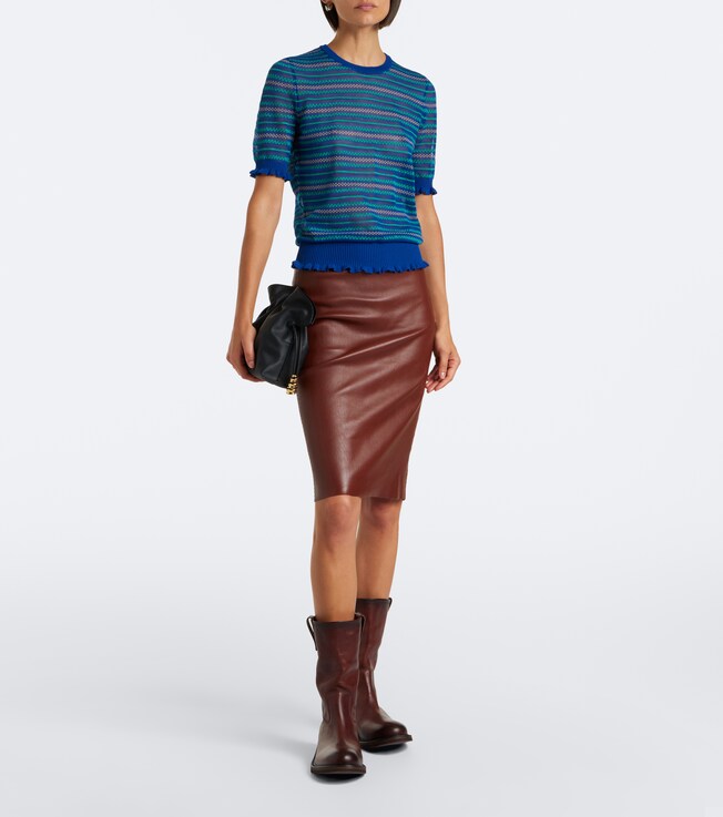 Stouls Gilda leather midi skirt