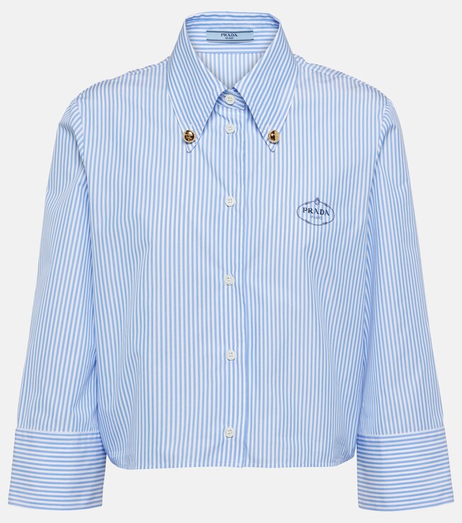 Cropped-Hemd aus einem Baumwollgemisch | Prada