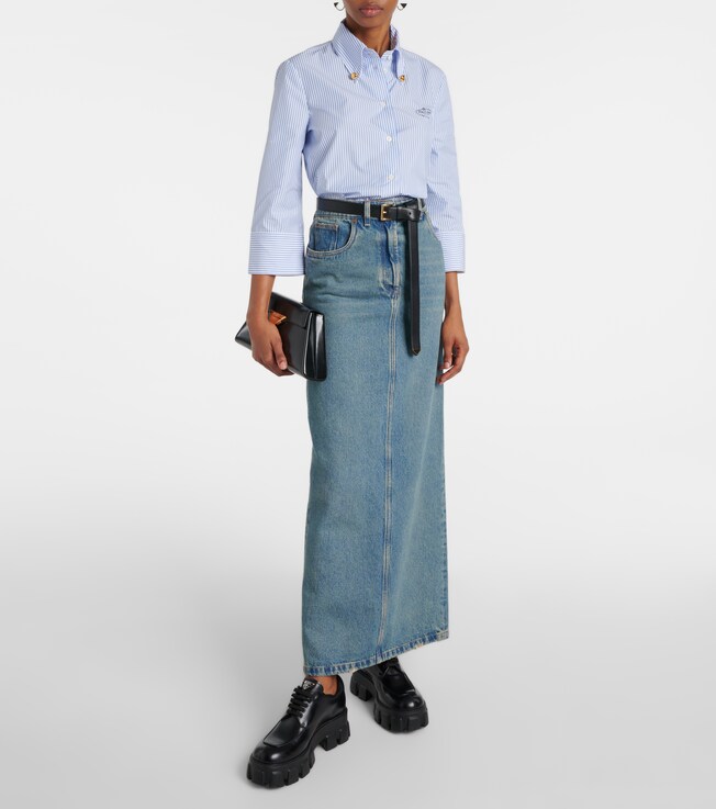 Cropped-Hemd aus einem Baumwollgemisch | Prada