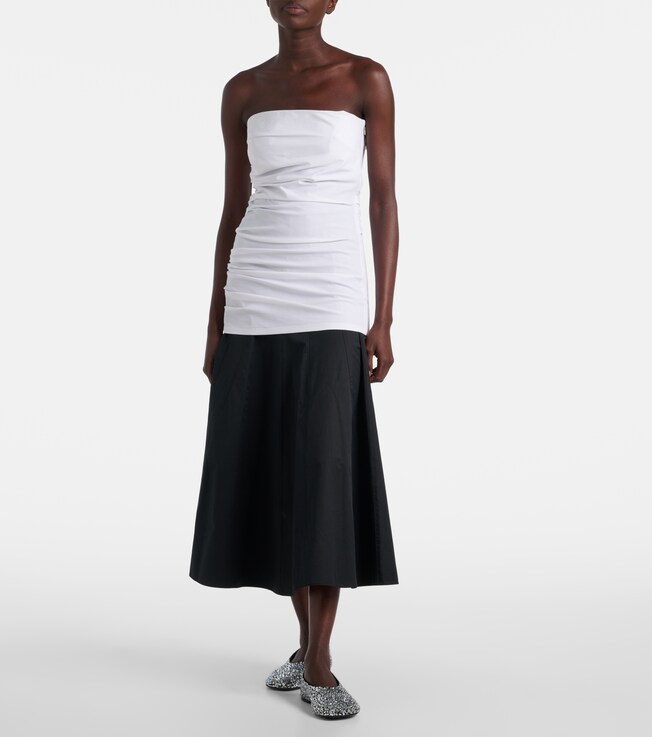Proenza Schouler Lena strapless cotton-blend top