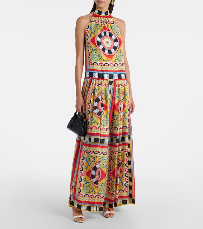 Dolce&Gabbana Taormina printed halterneck silk gown