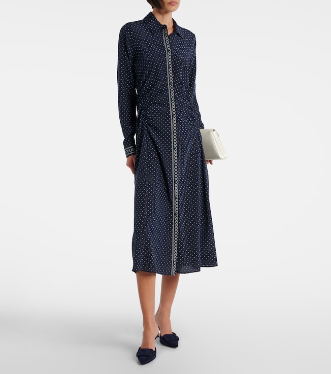 Veronica Beard Lex polka-dot silk-blend shirt dress