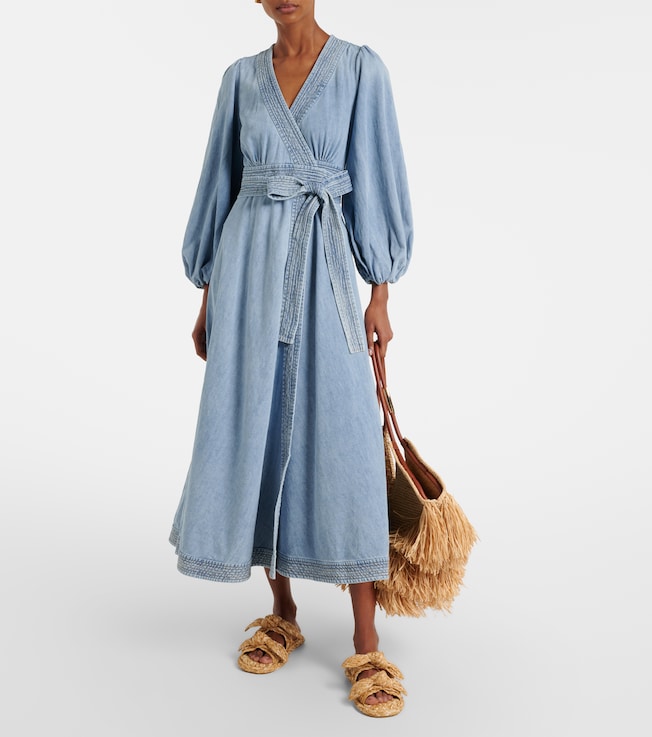 Zimmermann Indra denim wrap dress