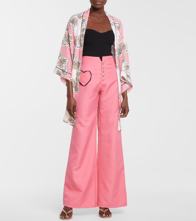 Rodarte High-rise wide-leg twill pants