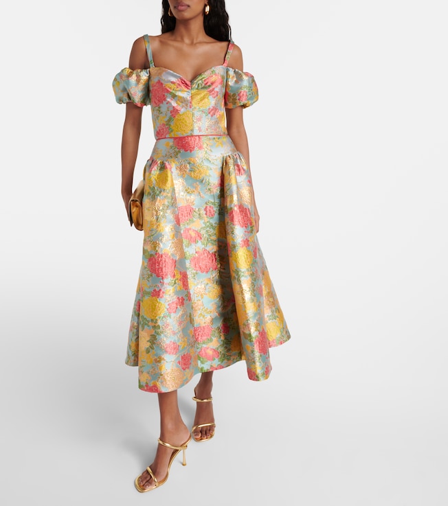 Markarian Jackie floral jacquard midi dress