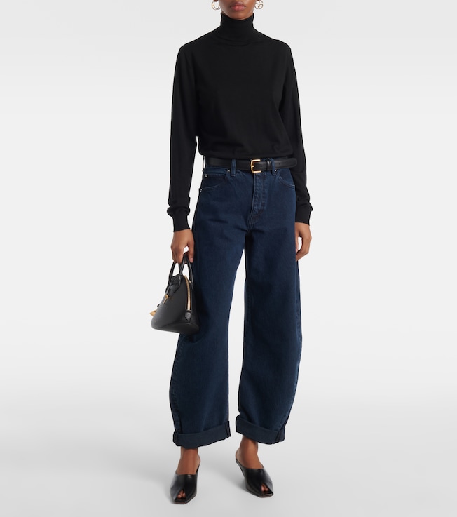 FRAME Bubble high-rise barrel-leg jeans