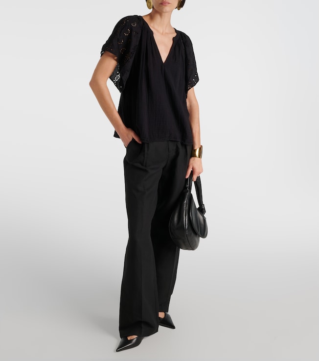 Velvet Tish embroidered cotton top