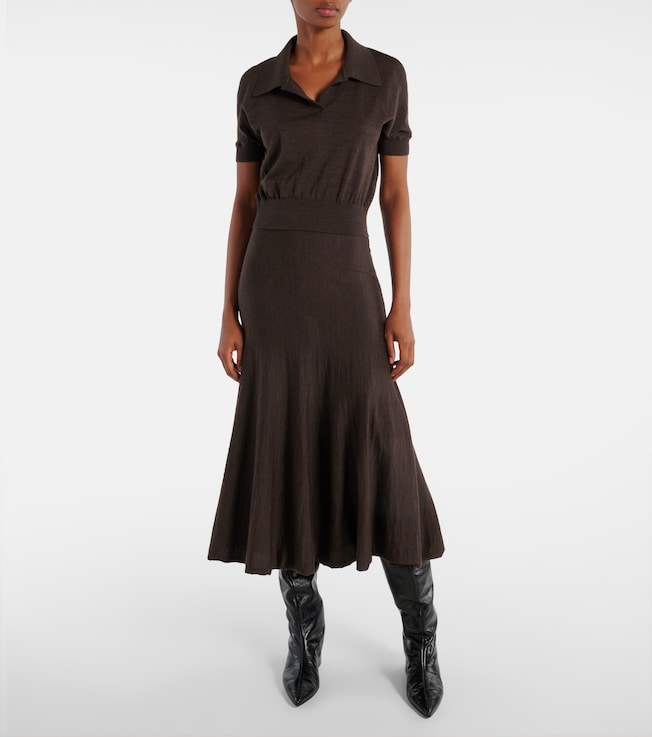KHAITE Morgane wool-blend polo shirt