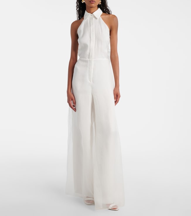 Max Mara Tunca semi-sheer silk gown