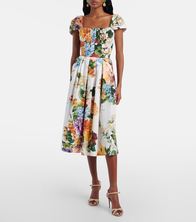 Dolce&Gabbana Gathered cotton midi skirt
