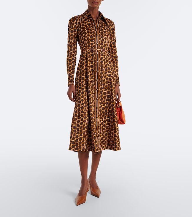 Zimmermann Zimmermann Belted printed linen shirt dress