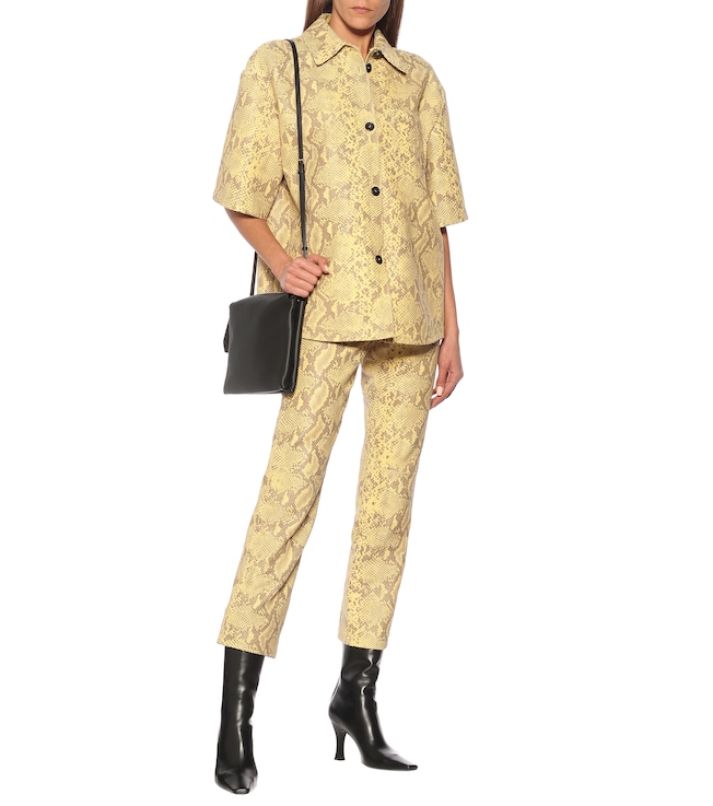 Common Leisure High-rise straight leather pants