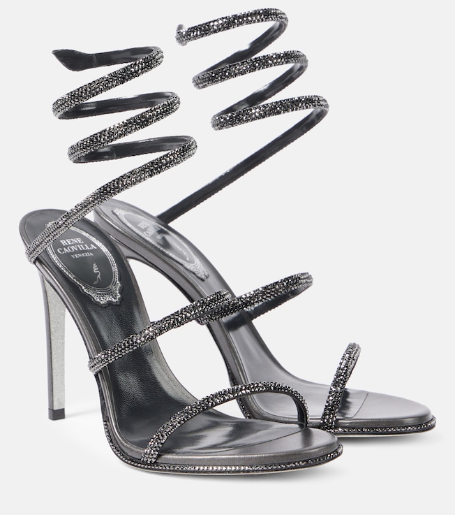 RENÉ CAOVILLA Cleo embellished leather sandals