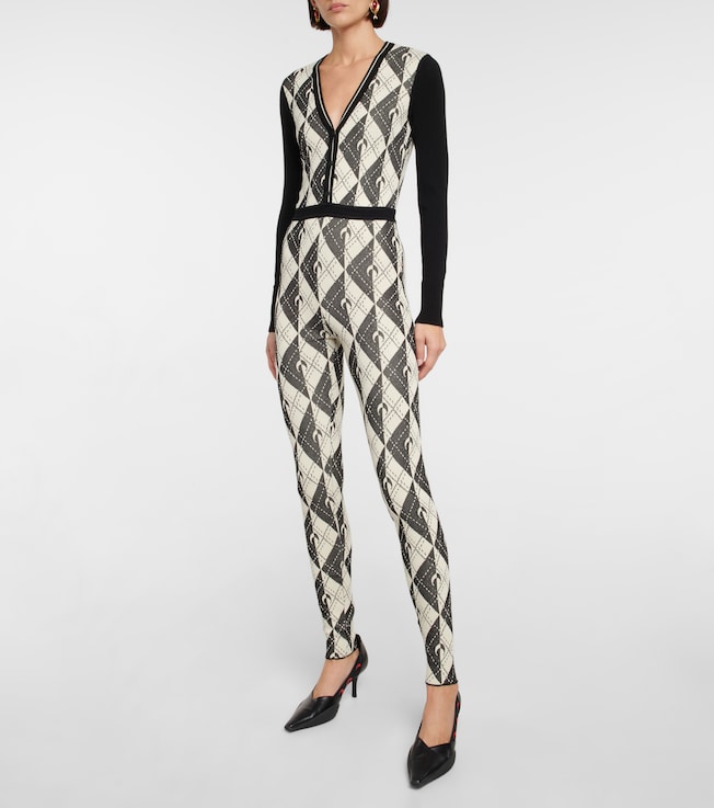 Marine Serre Royal Moon Carreaux knit jumpsuit