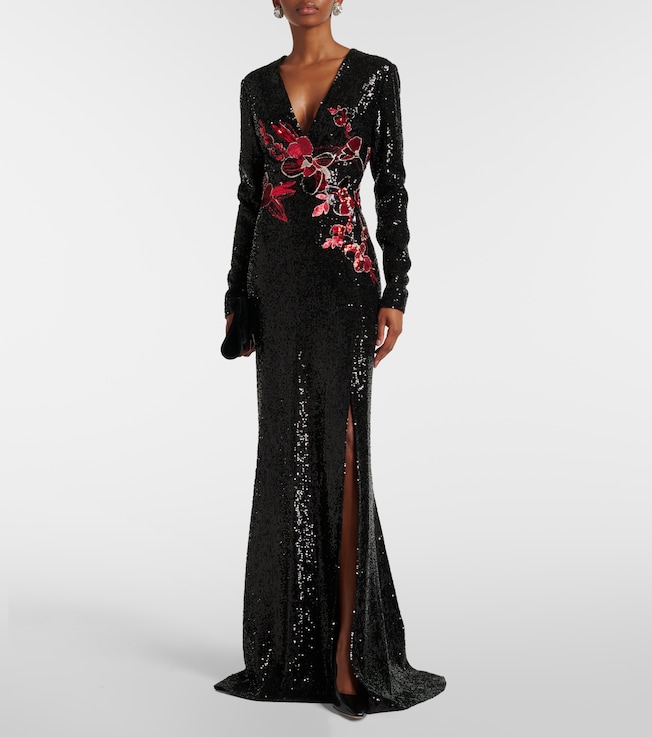 Elie Saab Embroidered sequined gown