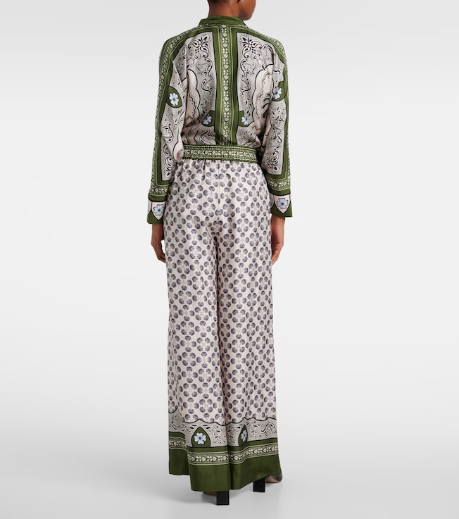 La DoubleJ La DoubleJ Printed silk twill palazzo pants