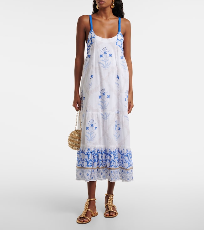 Juliet Dunn Floral cotton midi dress