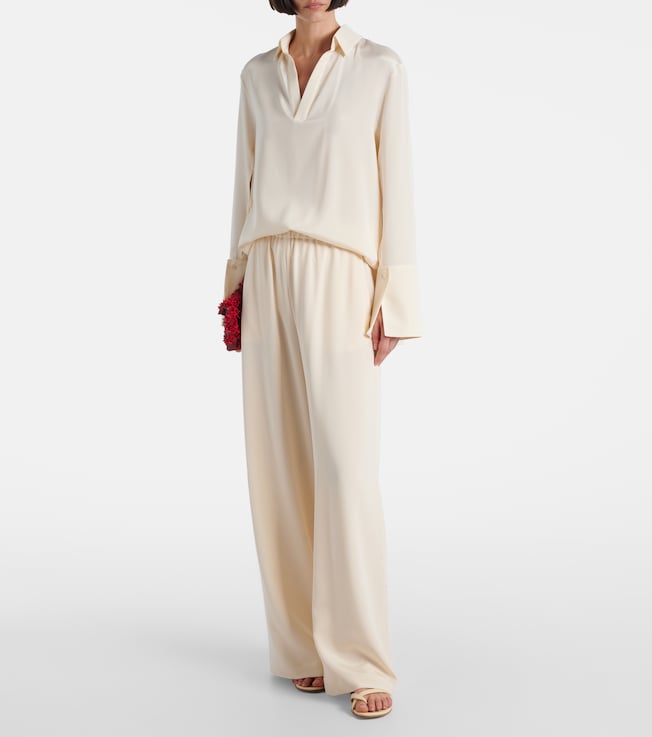 Max Mara Bonn silk-blend wide-leg pants