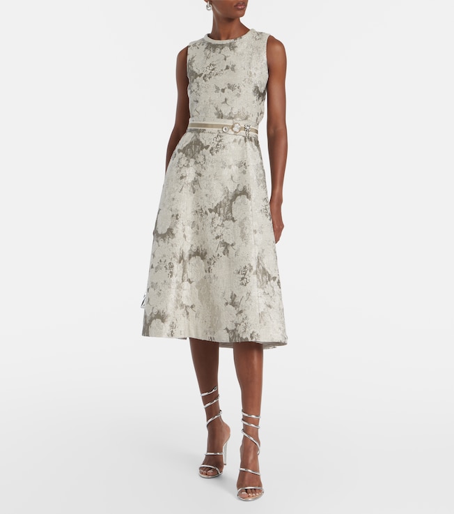 S Max Mara Cotton-blend jacquard midi dress