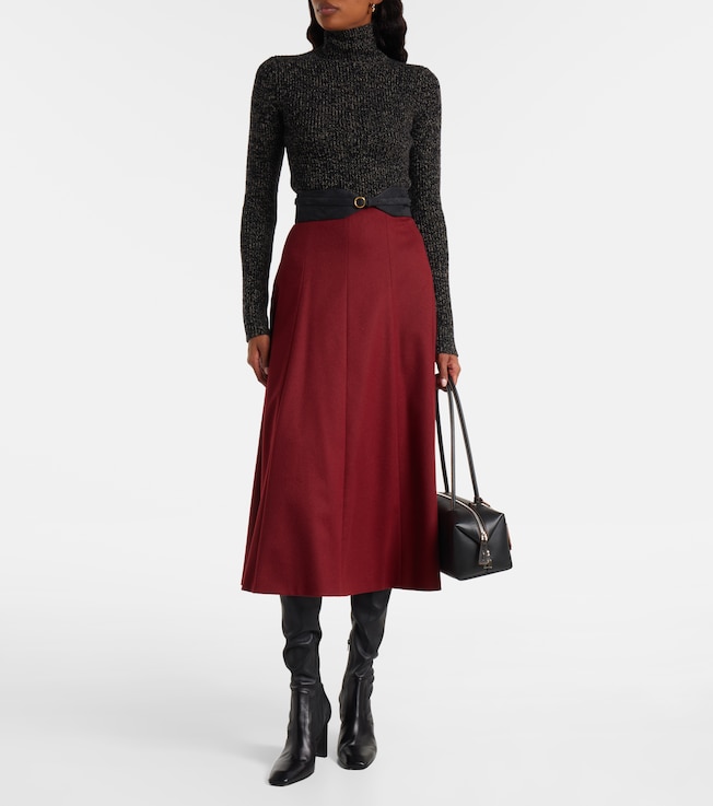 Max Mara Geneve flared wool midi skirt 