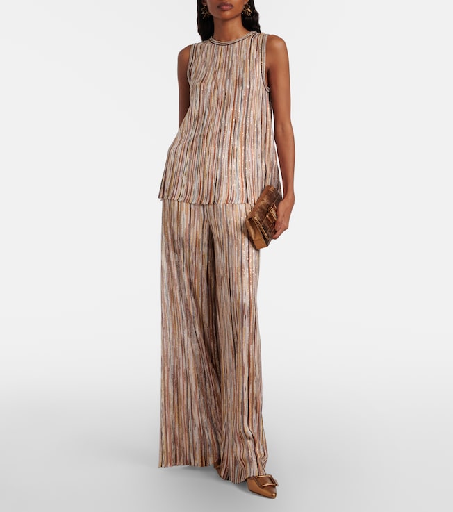 Missoni Zig Zag lamé wide-leg pants